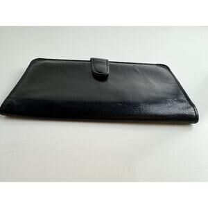 COACH Vintage Leather Wallet, Checkbook, ID, Credit Cards Holder, Black, OS, 47